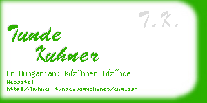 tunde kuhner business card